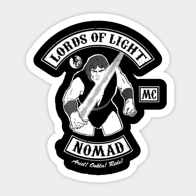 Lords of Light (Front Print) Sticker by Miskatonic Designs